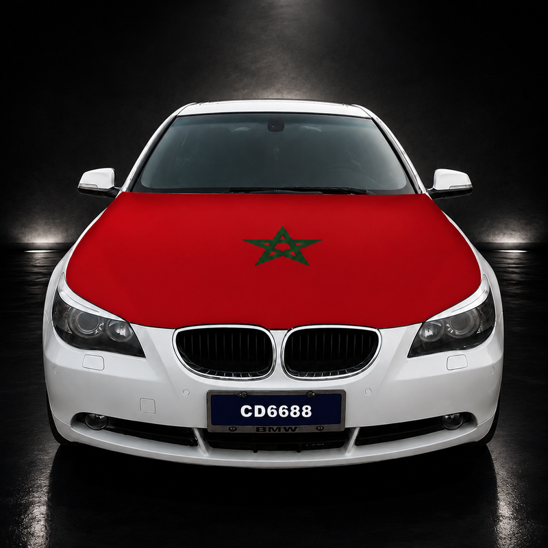 Morocco Car Hood Flag Cover